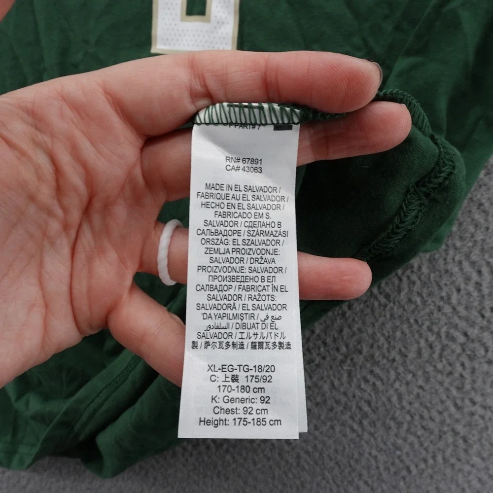 Nike Milwaukee Bucks Damian Lillard 0 NBA‎ Green T Shirt Kids XL NEW